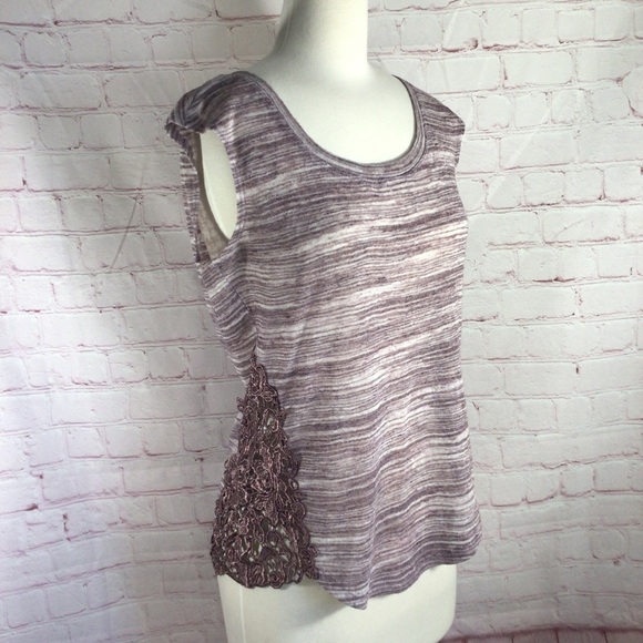 Maurices Tops - Maurice’s Purple Sleeveless Top with Side Floral Lace Detail - Size Small